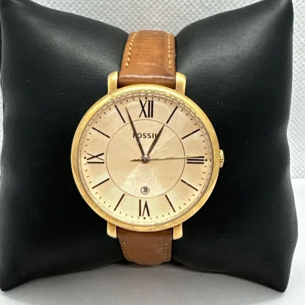 Fossil Jacqueline ES3435 Women's Brown Leather Strap Analog Dial Watch JNA303